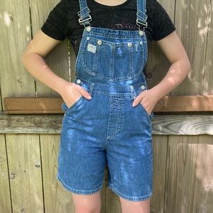 VINTAGE DKNY Petite Short Denim Overalls